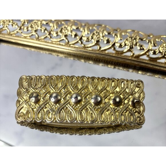 Vintage 70s Hair Clip Barrette Gold Tone Korea Accessories Victorian Ethereal - Picture 1 of 7